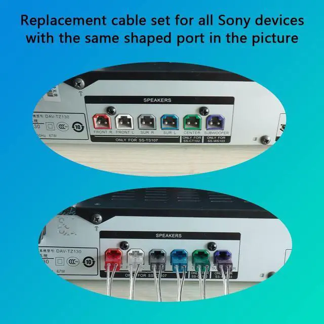 Alt view image 2 of 7 - Set of 6 Wires Cords Cables for Sony Speaker DAV-HDZ235 DAV-HDZ278 DAV-HDZ284 DAV-HDZ485 DAV-SZ1000W DAV-TZ100 DAV-TZ135 DAV-TZ150 DAV-TZ200 DAV-TZ210 DAV-TZ215 DAV-TZ230 DAV-TZ300 DAV-TZ510 DAV-TZ630