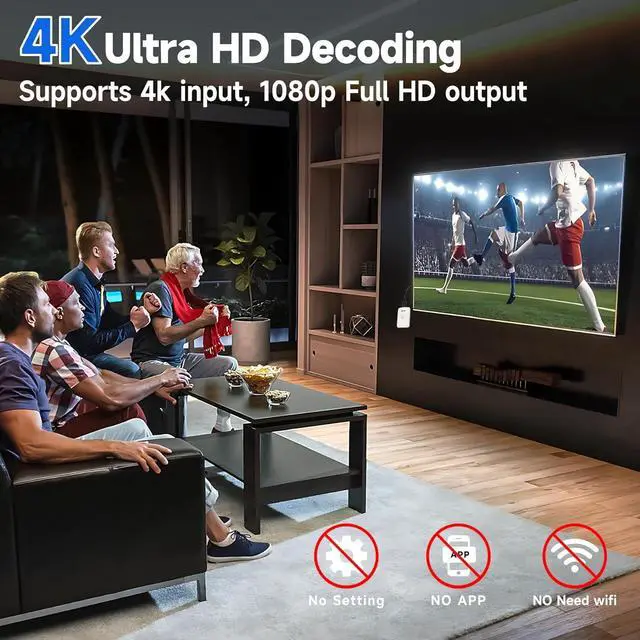 Alt view image 3 of 7 - 4K Wireless HDMI Display Dongle Adapter, Wireless Transmitter, Streaming Media Video/Audio/File HDMI Extender from Laptop, PC, Smartphone to HDTV Projector Monitor