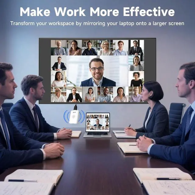 Alt view image 6 of 7 - 4K Wireless HDMI Display Dongle Adapter, Wireless Transmitter, Streaming Media Video/Audio/File HDMI Extender from Laptop, PC, Smartphone to HDTV Projector Monitor