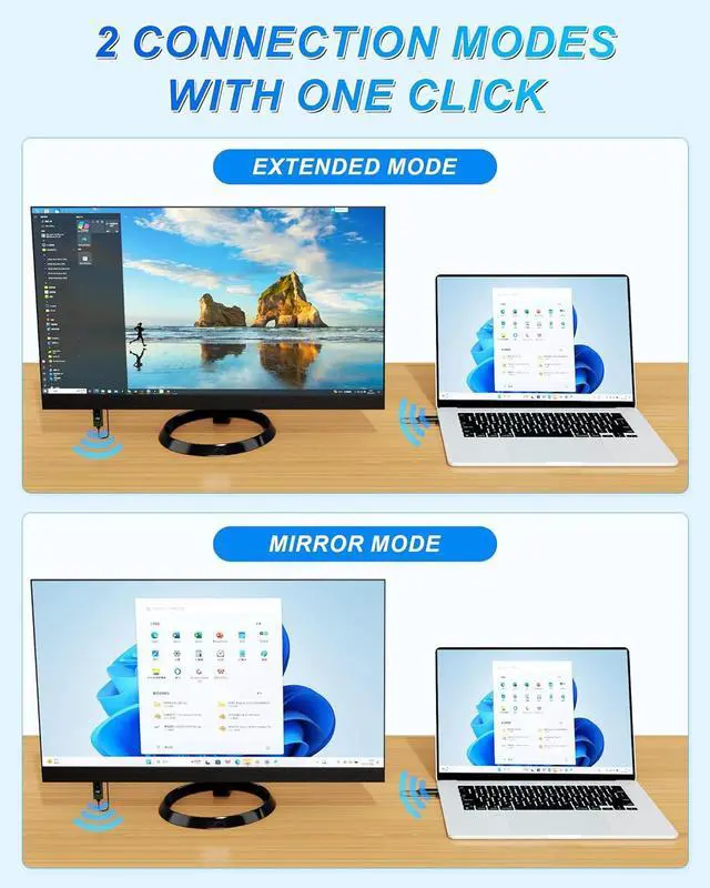Alt view image 4 of 7 - Wireless HDMI Transmitter and Receiver 4K Decode 1080P Output, Plug & Play Portable 2.4G/5G Wireless HDMI Extender for Streaming Video/Audio from Laptop/TV Box/Projector Max Range- 328ft/100m