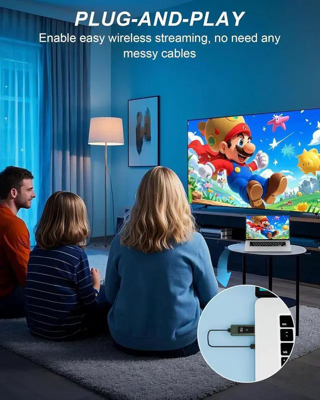 Alt view image 3 of 7 - Wireless HDMI Transmitter and Receiver 4K Decode 1080P Output, Plug & Play Portable 2.4G/5G Wireless HDMI Extender for Streaming Video/Audio from Laptop/TV Box/Projector Max Range- 328ft/100m