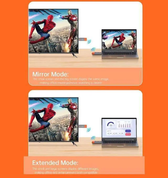 Alt view image 5 of 7 - Wireless HDMI Transmitter and Receiver, 328FT/100M 2.4G/5G Wireless HDMI Extender, 4K Decode 1080P Output, for Streaming Video and Audio from Laptop/PC/TV Box/Projector/PS4/PS5 to Monitor/TV.