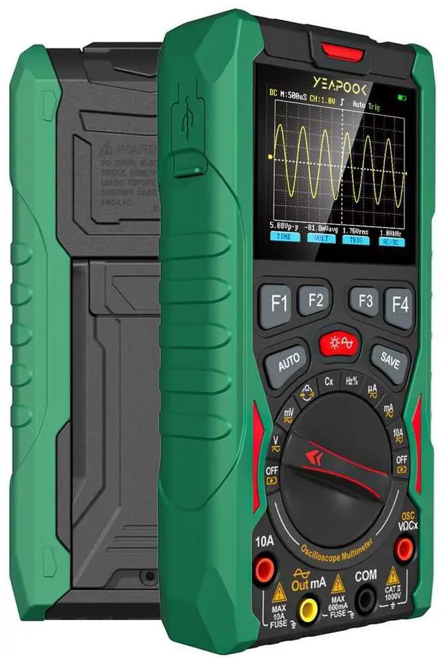 Main image of 3 in 1 Handheld Digital Oscilloscope Multimeter Portable Oscilloscopes, 12MHz Bandwidth, 50MSa/s Sampling Rate with Multimeter and Signal Generator (YP101A)