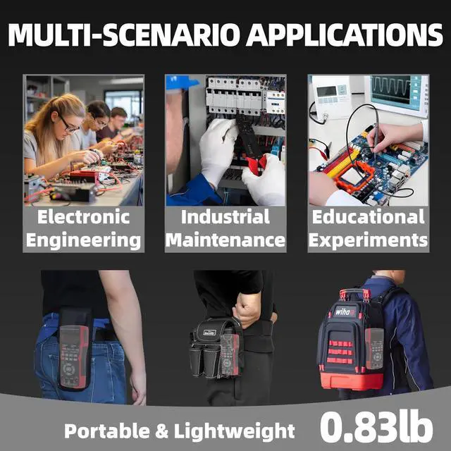 Alt view image 4 of 7 - ZT-703S 3 in 1 Handheld Oscilloscope Automotive Dual Channel 50MHz with Digital Multimeter and Signal Generator, 3400mAh for Electronics/Education