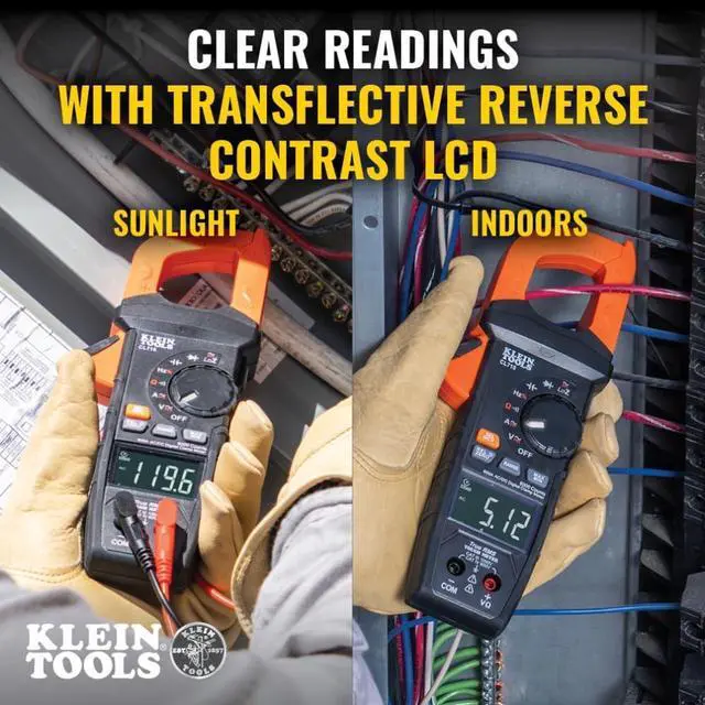 Alt view image 2 of 7 - CL710 Pro Digital Clamp Meter with Illuminated Dial, 600A AC/DC Auto-Ranging, TRMS, NCVT, 6000 Count LCD, Measures Current, LOZ, Continuity, Frequency