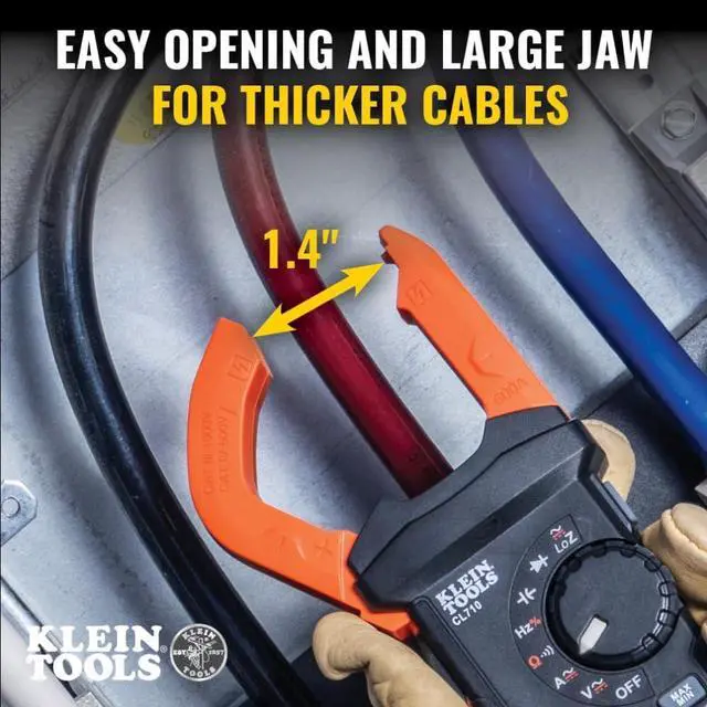 Alt view image 4 of 7 - CL710 Pro Digital Clamp Meter with Illuminated Dial, 600A AC/DC Auto-Ranging, TRMS, NCVT, 6000 Count LCD, Measures Current, LOZ, Continuity, Frequency