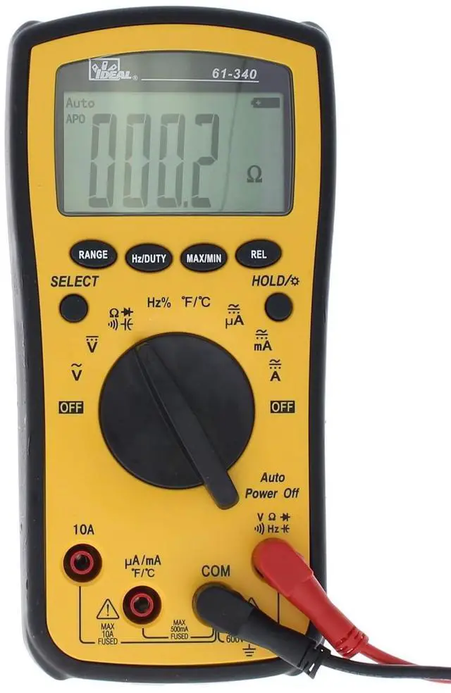 Alt view image 2 of 7 - IDEAL Electrical 61-340 Test-Pro Digital Multi-Meter with Temp, Cap, Hz, Backlight, CATIII for 600v