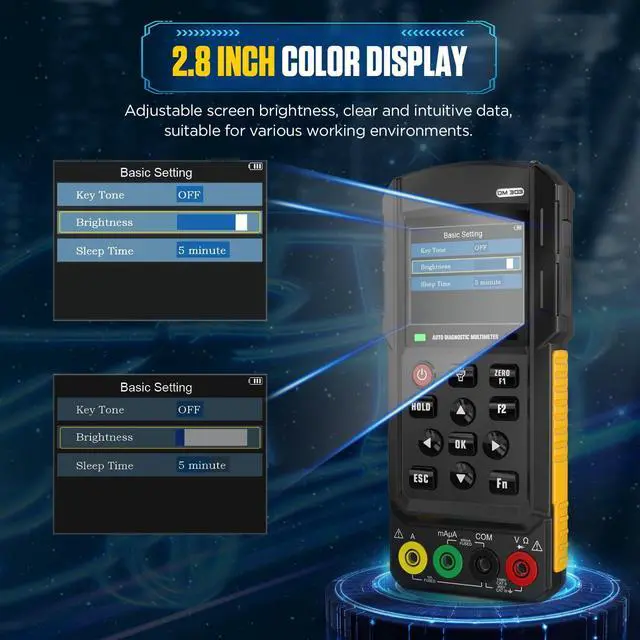 Alt view image 4 of 5 - DM303 Multimeter Oscilloscope,Handheld Digital Automotive Oscilloscope Multimeter,Voltage,Current,Resistance,Automotive Circuit,Cranking,Injector,Relay,Analog Signal Test
