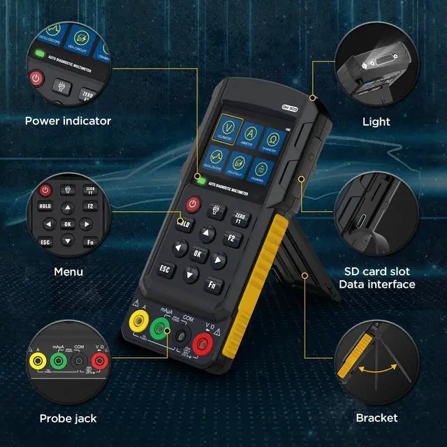 Alt view image 5 of 5 - DM303 Multimeter Oscilloscope,Handheld Digital Automotive Oscilloscope Multimeter,Voltage,Current,Resistance,Automotive Circuit,Cranking,Injector,Relay,Analog Signal Test