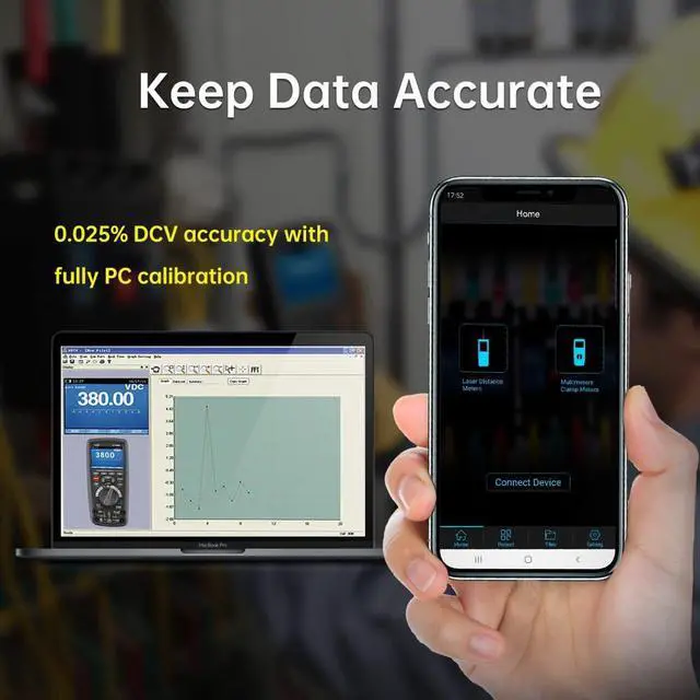 Alt view image 3 of 7 - T.ax Included Digital Handheld Oscilloscope Multimeter,DT-9989 Oscilloscope 3 in 1 Bluetooth Interface, 50000 Counts,0.025% DCV Accuracy, Digital Multimeter with 3.5 inch LCD Display
