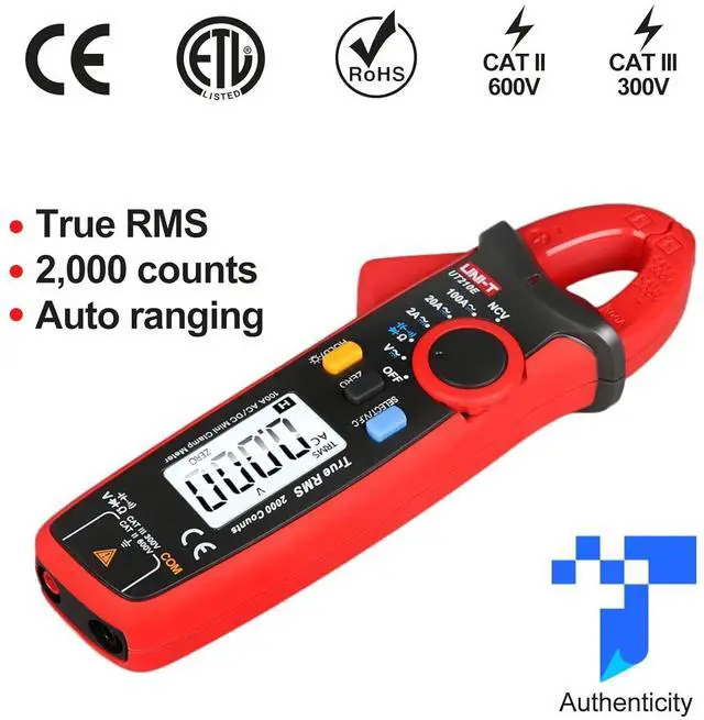 Alt view image 2 of 7 - UNI T UT210e Mini Digital Clamp Meter & Phillips Screwdriver, HVAC Tool AC DC Amp Clamp Meter Multimeter Tester Voltmeter Continuity Tester Capacitor Ohmmeter & Cross Screwdriver
