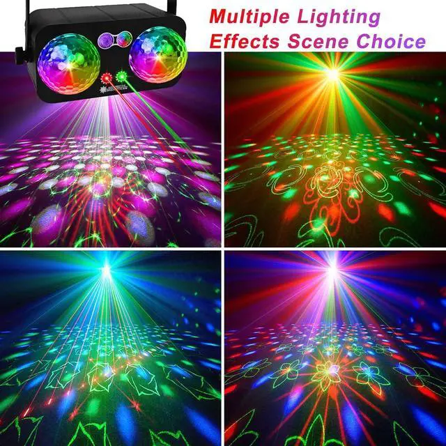 Alt view image 2 of 6 - Party Lights Dj Disco Ball Light with 10 ft USB Cable 5V/3A Sound Activated Strobe Stage Lighting for Parties Indoor Dance Bar Club Birthday Karaoke Halloween Christmas New Years Rave Show