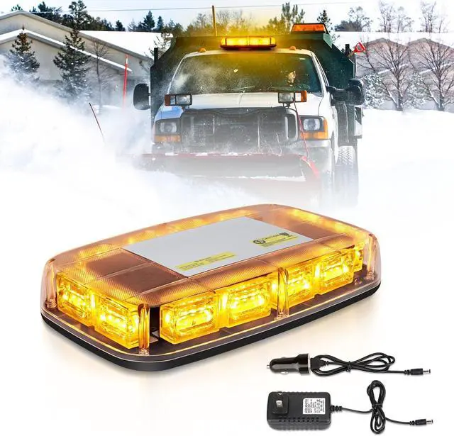 Main image of Rechargeable Strobe Light Amber Wireless Battery, 17 Flashing Mode, High Low Brightness, 48pcs Led, Beacon Roof Top Hazard Flash Warning Lights for Vehicles Trucks Snow Plows Postal Mail ATV UTV