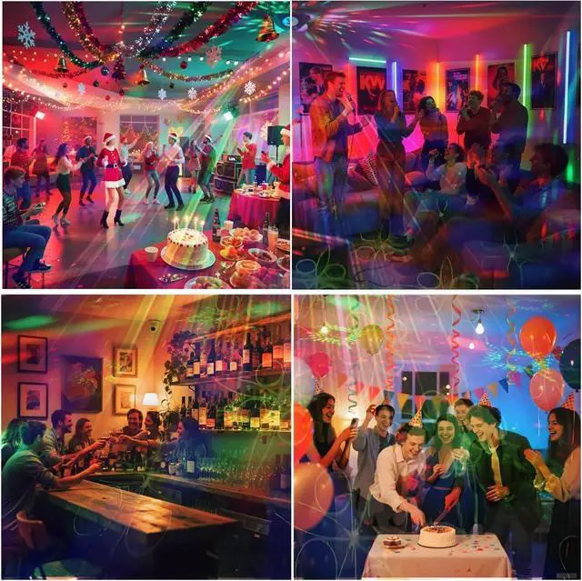 Alt view image 3 of 6 - Disco Ball Party Lights Indoor Outdoor, Dj Lights Disco Ball Decor Party Strobe Light for Parties 3 Disco Balls Sound Activated with Remote Control Disco Light for Christams Halloween KTV Club Party