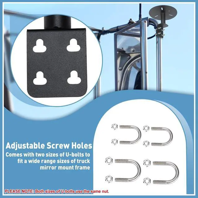 Alt view image 4 of 7 - 2PCS Strobe Light Mounting Bracket Strobe Beacon Universal Mirror Mounting Bracket for Trucks Accessories Fit for Magnetic Strobe Light, Support Bolt-on Mounting Strobe Light Brackets for Truck