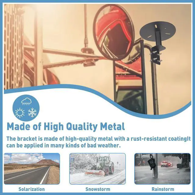 Alt view image 6 of 7 - 2PCS Strobe Light Mounting Bracket Strobe Beacon Universal Mirror Mounting Bracket for Trucks Accessories Fit for Magnetic Strobe Light, Support Bolt-on Mounting Strobe Light Brackets for Truck