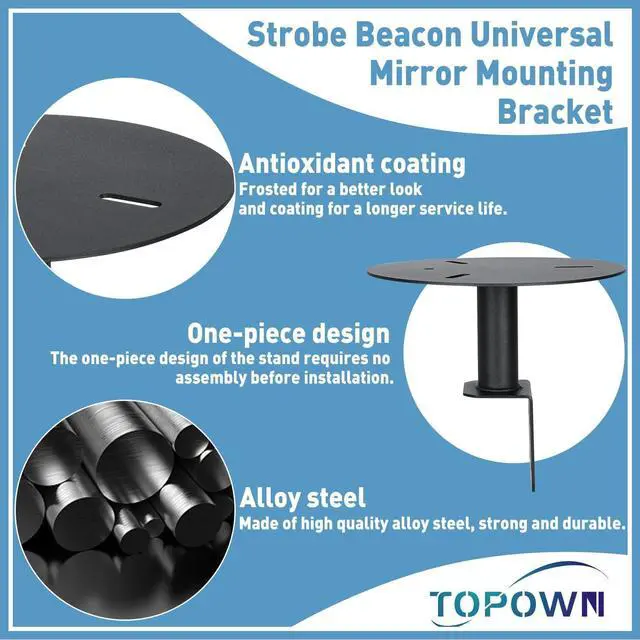 Alt view image 7 of 7 - 2PCS Strobe Light Mounting Bracket Strobe Beacon Universal Mirror Mounting Bracket for Trucks Accessories Fit for Magnetic Strobe Light, Support Bolt-on Mounting Strobe Light Brackets for Truck