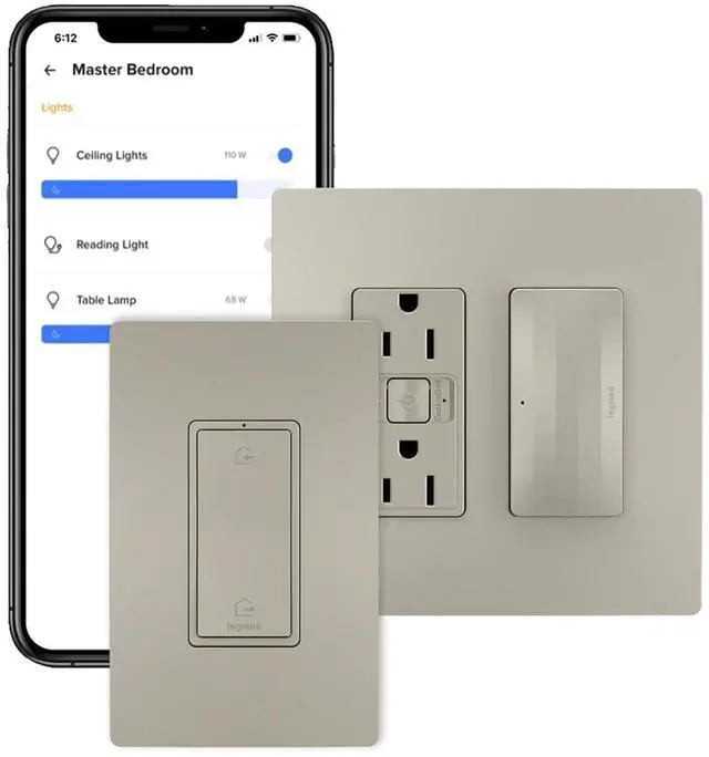 Main image of Legrand Radiant WNRH15KITNI Smart Switch with Netatmo Starter Kit, Tamper Resistant, Compatible with Alexa, Google Assistant & Apple HomeKit, Nickel (1 Count)