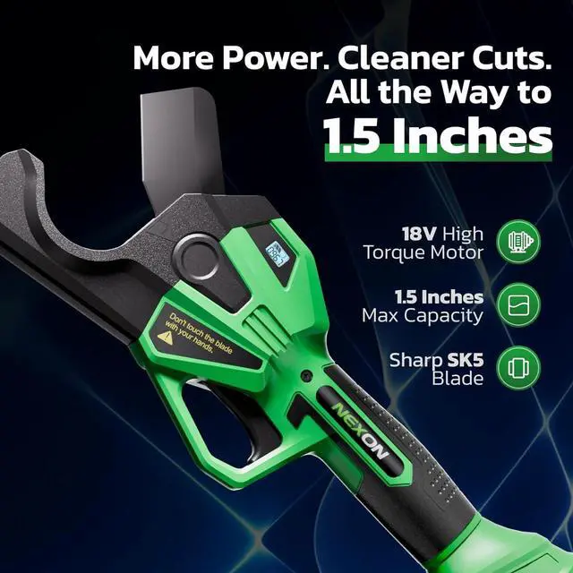 Alt view image 3 of 7 - Electric PVC Pipe Cutter, Cuts up to1-1/2",18V Cordless Ratcheting Pipe Shear with LCD Display & Rechargeable Battery, Plastic Pipe Cutter, PEX Pipe Cutter, PVC Cutter Tool, PVC Ratchet Cutter