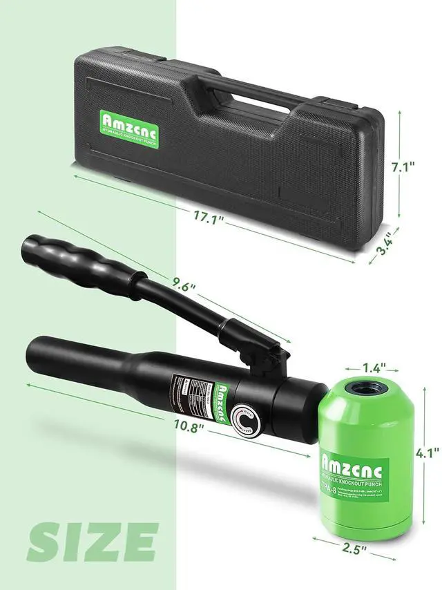 Alt view image 7 of 7 - Hydraulic Knockout Hole Punch Driver Kit 1/2 to 2 inch Electrical Conduit Hole Cutter Set KO Tool Kit Metal Sheet Puncher (1/2~2)