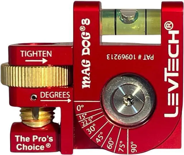 Main image of Mag Dog 8 Conduit Bending Level  Magnetic Electrician Tool with 8 Angle Marks (0°, 15°, 22.5°, 30°, 45°, 60°, 75°, 90°) | Replaceable Vial | Rare Earth Magnets | Pocket Size