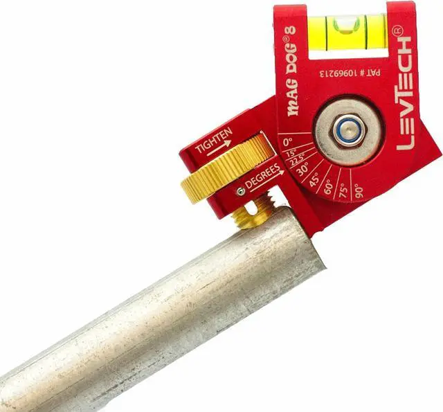 Alt view image 6 of 7 - Mag Dog 8 Conduit Bending Level  Magnetic Electrician Tool with 8 Angle Marks (0°, 15°, 22.5°, 30°, 45°, 60°, 75°, 90°) | Replaceable Vial | Rare Earth Magnets | Pocket Size