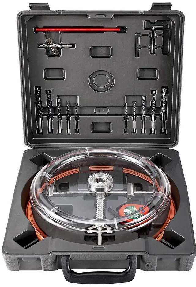 Main image of 1-5/8" to 8" (40-200mm) Adjustable Circle Hole Saw Cutter, Twin Blade Hole Saw for Recessed Lights Ceiling in Recessed Drywall & Ceiling Tile