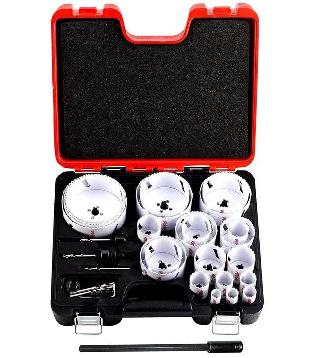 Main image of Bi Metal Hole Saw Kit, 30-Pieces All Purpose Combination Hole Saw Set Including 10" Extension, Sizes Range: 3/4" to 4-3/4", Increased Cutting Depth to 2", Ideal for Wood, Metal, PVC, Aluminum
