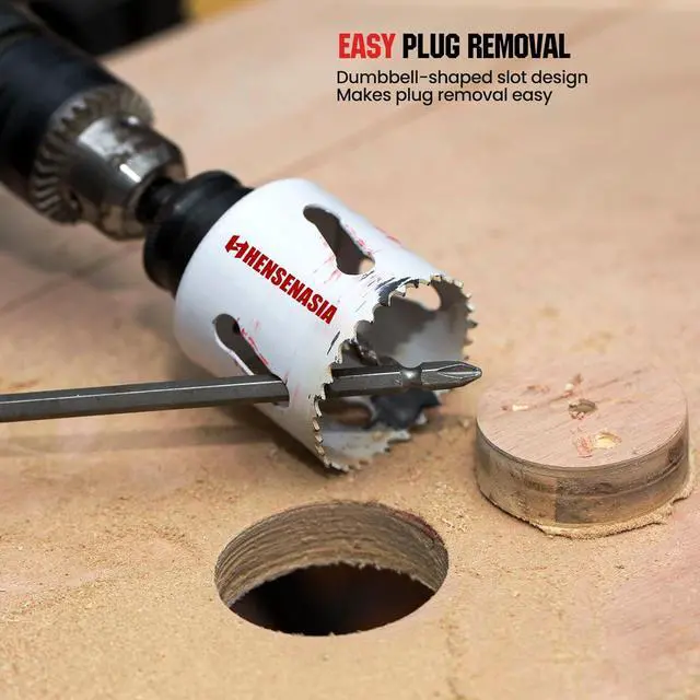 Alt view image 4 of 7 - Bi Metal Hole Saw Kit, 30-Pieces All Purpose Combination Hole Saw Set Including 10" Extension, Sizes Range: 3/4" to 4-3/4", Increased Cutting Depth to 2", Ideal for Wood, Metal, PVC, Aluminum