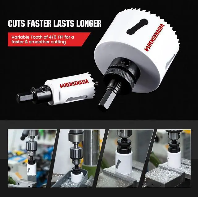 Alt view image 7 of 7 - Bi Metal Hole Saw Kit, 30-Pieces All Purpose Combination Hole Saw Set Including 10" Extension, Sizes Range: 3/4" to 4-3/4", Increased Cutting Depth to 2", Ideal for Wood, Metal, PVC, Aluminum