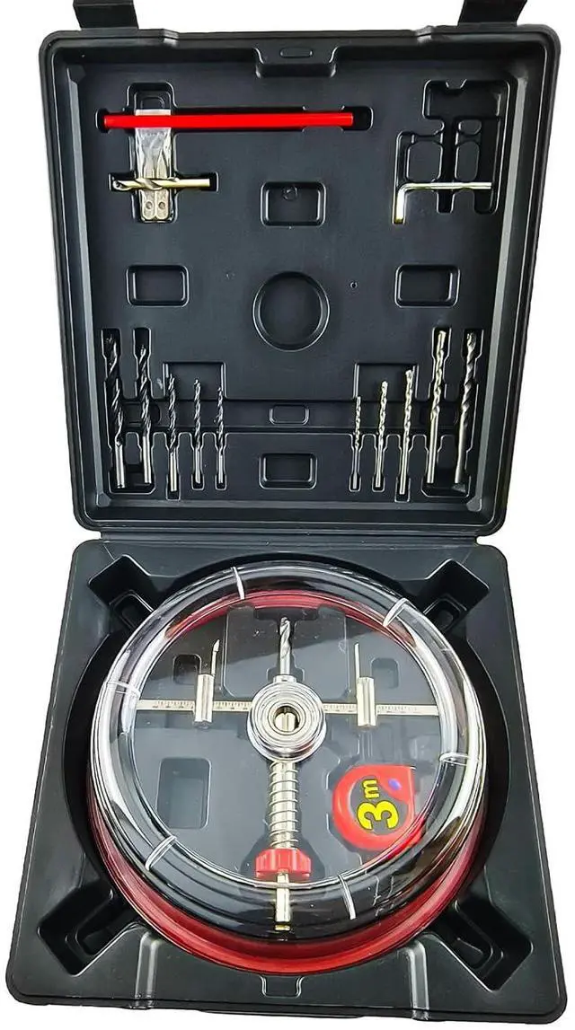 Alt view image 6 of 7 - Adjustable Hole Saw Cutter Kit 1-5/8" to 8"40-200mm with ABS Dust Cover for Recessed Lights Ceiling in Recessed Drywall & Ceiling Tile