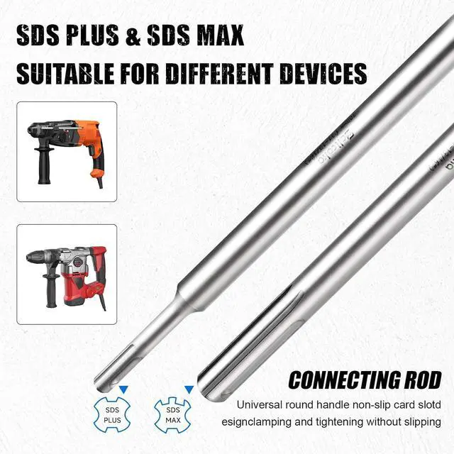 Alt view image 5 of 7 - Concrete Hole Saw Kit with Hole Saw Dust Bowl, Kit Size 30 40 65 80 100 115 MM with Upgraded SDS Plus & Max Shank, Concrete Hole Saw Set for Concrete Brick Stone Cement Wall