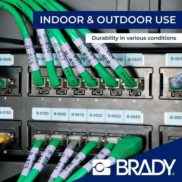 Alt view image 4 of 7 - Authentic (M4-51-427) Self-Laminating Vinyl Wrap Around Labels 2.5" H x 1" W Black on White, Clear, 110 Labels. for use with The BMP41, BMP51, and M511 Label Printers