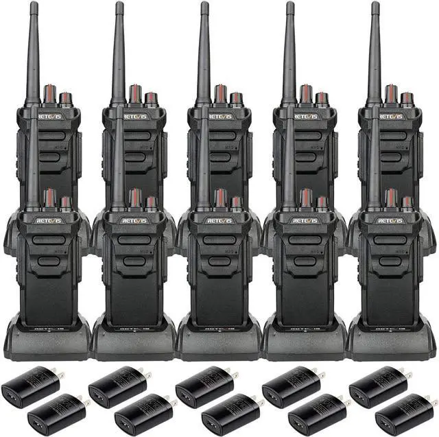 Main image of RT48 Waterproof Walkie Talkies for Adults,Heavy Duty 2 Way Radio,Professional/Business Two Way Radio,1200mAh Battery,VOX,SOS Alarm,Rechargeable Radios for Outdoor Construction School(10 Pack)