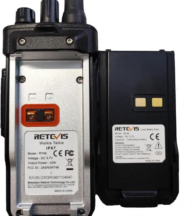 Alt view image 7 of 7 - RT48 Waterproof Walkie Talkies for Adults,Heavy Duty 2 Way Radio,Professional/Business Two Way Radio,1200mAh Battery,VOX,SOS Alarm,Rechargeable Radios for Outdoor Construction School(10 Pack)