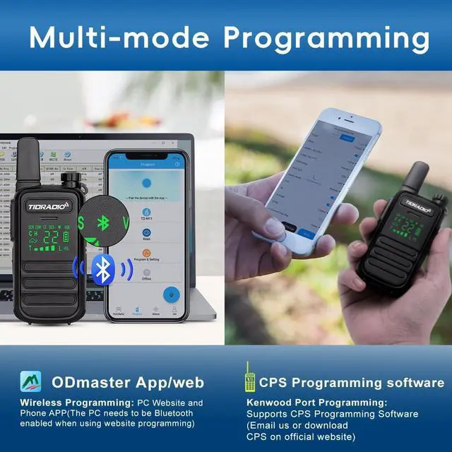 Alt view image 5 of 7 - TD-M11 Walkie Talkies Waterproof IP67 Long Range FRS Two-Way Radios, Frequency Copy, VOX, NOAA Emergency Weather Radio for Camping Hunting Gear, Mix Color - 4 Pack