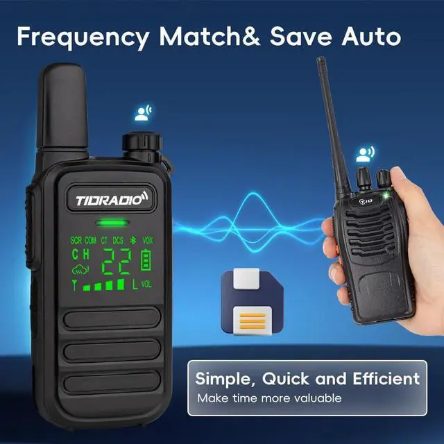 Alt view image 6 of 7 - TD-M11 Walkie Talkies Waterproof IP67 Long Range FRS Two-Way Radios, Frequency Copy, VOX, NOAA Emergency Weather Radio for Camping Hunting Gear, Mix Color - 4 Pack