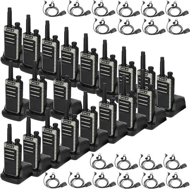 Main image of RB66 Walkie Talkie 1 Hour Fast Charging,Portable FRS Two-Way Radios with Earpiece,USB-C Charging,Flashlight,Fluorescent Design,Business 2 Way Radio for Catering Healthcare School(20 Pack)