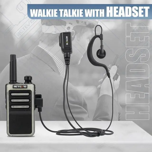Alt view image 3 of 7 - RB66 Walkie Talkie 1 Hour Fast Charging,Portable FRS Two-Way Radios with Earpiece,USB-C Charging,Flashlight,Fluorescent Design,Business 2 Way Radio for Catering Healthcare School(20 Pack)