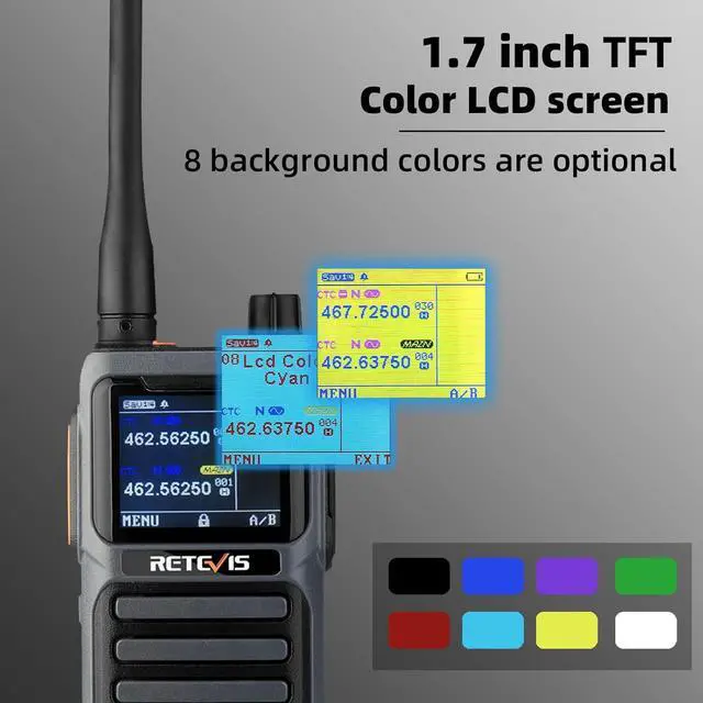 Alt view image 5 of 7 - RB17P GMRS Radio Walkie Talkie, GMRS 2 Way Radio Long Range Walkie Talkies Rechargeable with 2200mAh Battery, SOS Siren, NOAA Scanning & Receiving for Hikers, Campers and Hunters