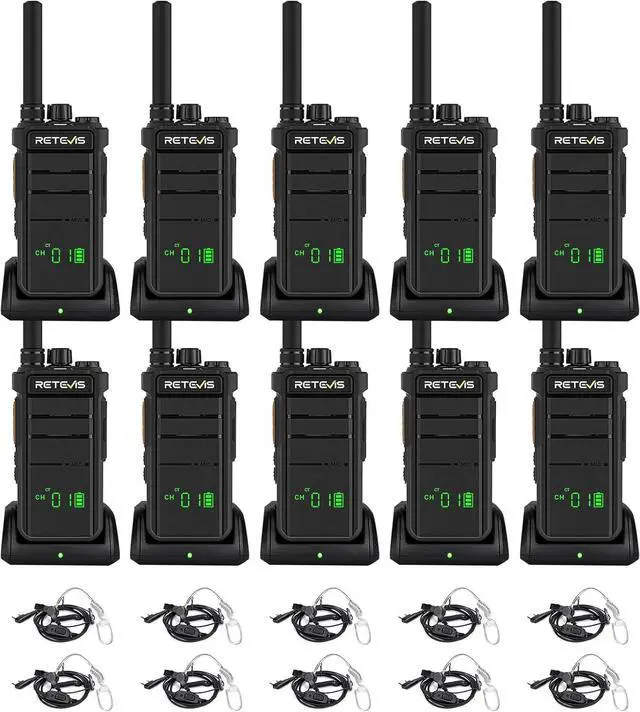 Main image of RB26H Walkie Talkies Long Range,Walkie Talkies with Earpiece, GMRS Radio, USB-C, Hidden Display, 2000mAh Battery, Flashlight, Two Way Radio Long Range for Hospitality Healthcare(10 Pack)
