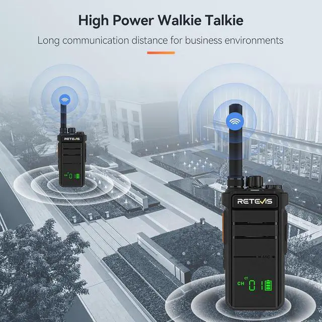 Alt view image 2 of 7 - RB26H Walkie Talkies Long Range,Walkie Talkies with Earpiece, GMRS Radio, USB-C, Hidden Display, 2000mAh Battery, Flashlight, Two Way Radio Long Range for Hospitality Healthcare(10 Pack)