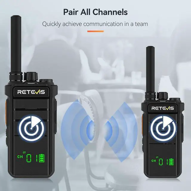 Alt view image 3 of 7 - RB26H Walkie Talkies Long Range,Walkie Talkies with Earpiece, GMRS Radio, USB-C, Hidden Display, 2000mAh Battery, Flashlight, Two Way Radio Long Range for Hospitality Healthcare(10 Pack)