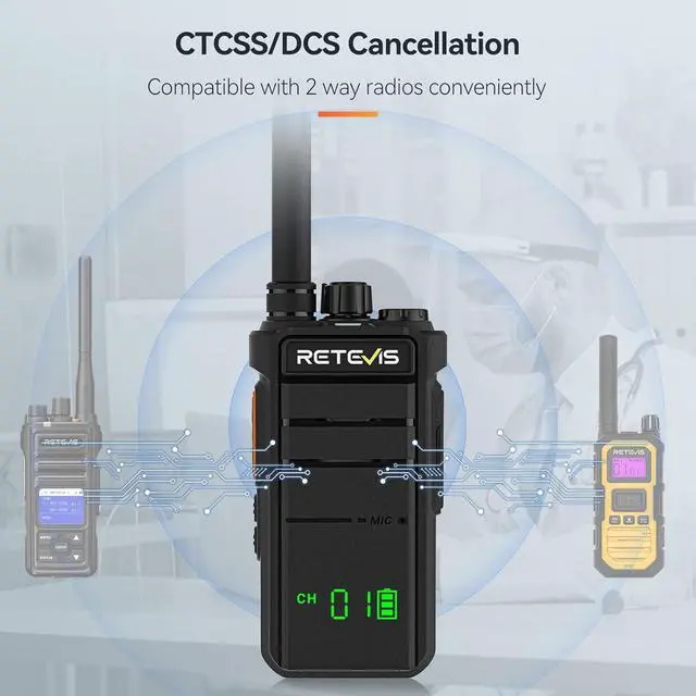 Alt view image 6 of 7 - RB26H Walkie Talkies Long Range,Walkie Talkies with Earpiece, GMRS Radio, USB-C, Hidden Display, 2000mAh Battery, Flashlight, Two Way Radio Long Range for Hospitality Healthcare(10 Pack)