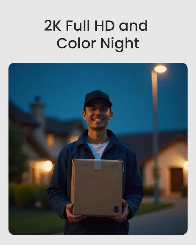 Alt view image 4 of 7 - Wireless Doorbell Camera with Chime, No Monthly Fee, 2K Video Doorbell with Dual Cam, AI + Radar + PIR Detection, 2.4/5GHz WiFi-6, Two-way Talk, Color Night Vision, Battery/Wired Powered, DB312