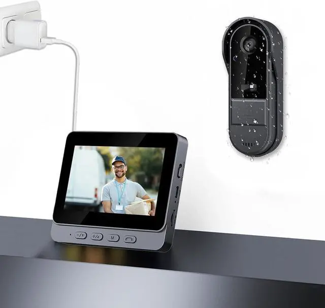 Main image of Doorbell Camera Wireless No Subscription Video Doorbell with Camera 1080P with Screen,Two-Way Audio,170° Angle,Night Vision,IP65 Waterproof for Outdoor,No APP,No WiFi,Easy to Use for Elder