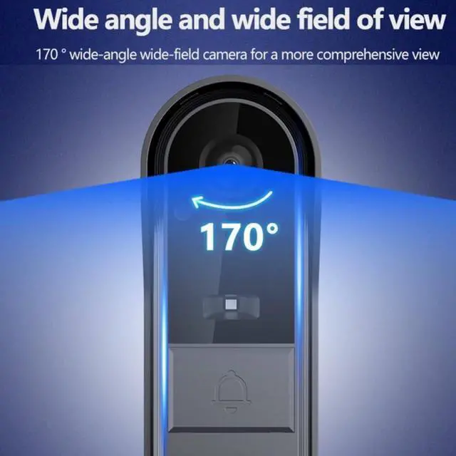Alt view image 5 of 7 - Doorbell Camera Wireless No Subscription Video Doorbell with Camera 1080P with Screen,Two-Way Audio,170° Angle,Night Vision,IP65 Waterproof for Outdoor,No APP,No WiFi,Easy to Use for Elder