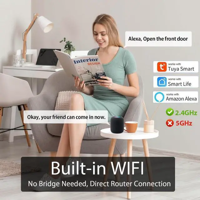 Alt view image 3 of 7 - Smart Door Lock with Camera Deadbolt with Video Doorbell PIR Motion Detection Front Door Lock with Fingerprint Keypad Code Long-Lasting Battery Built-in Wi-Fi No hub Required No Drilling