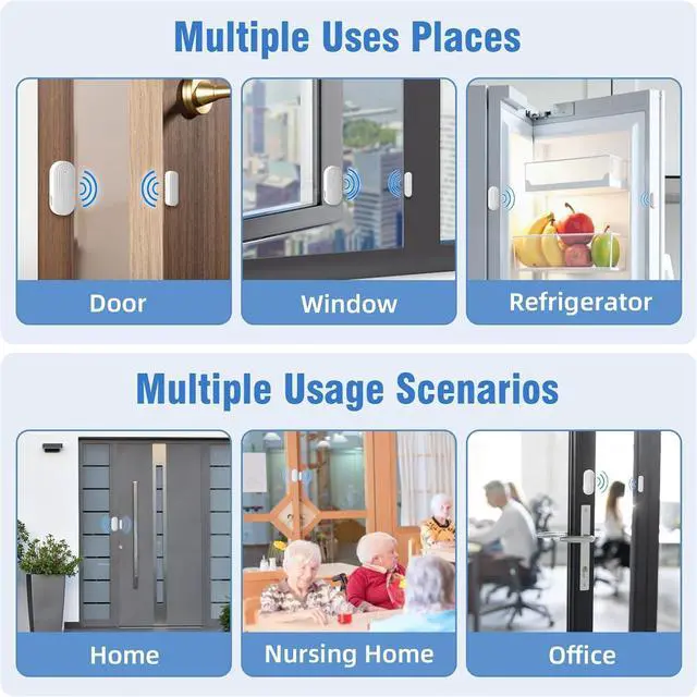 Alt view image 5 of 7 - Door Chime, WiFi Door Sensor Open Chime When Entering for Business/Home/Store/Office Alert Your Phone,Alarms for Kids Safety,500 FT Range,20 Ringtones,4 Sensors 1 Receiver