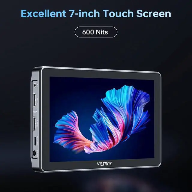 Alt view image 2 of 7 - DC-L1 7-Inch Touchscreen Camera Field Monitor 1280×800Supports HDMI 1.4Custom 3D LUT Import, Vectorscope & Waveform Scopes, Detachable Sunshade, NP-F Battery & Accessories